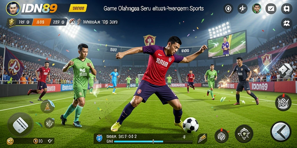 Screenshot IDN89 menampilkan aksi seru dalam permainan olahraga.