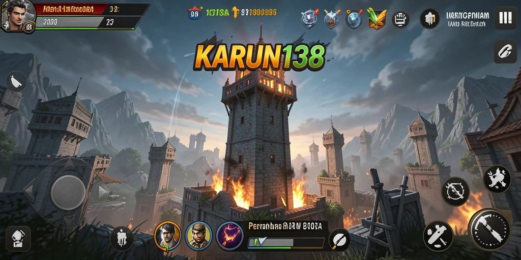 Screenshot utama KARUN138 dengan gameplay Tower Defense yang seru.
