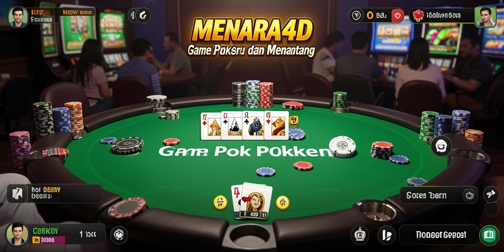 Tampilan gameplay menarik dalam MENARA4D dengan pengalaman Poker autentik.