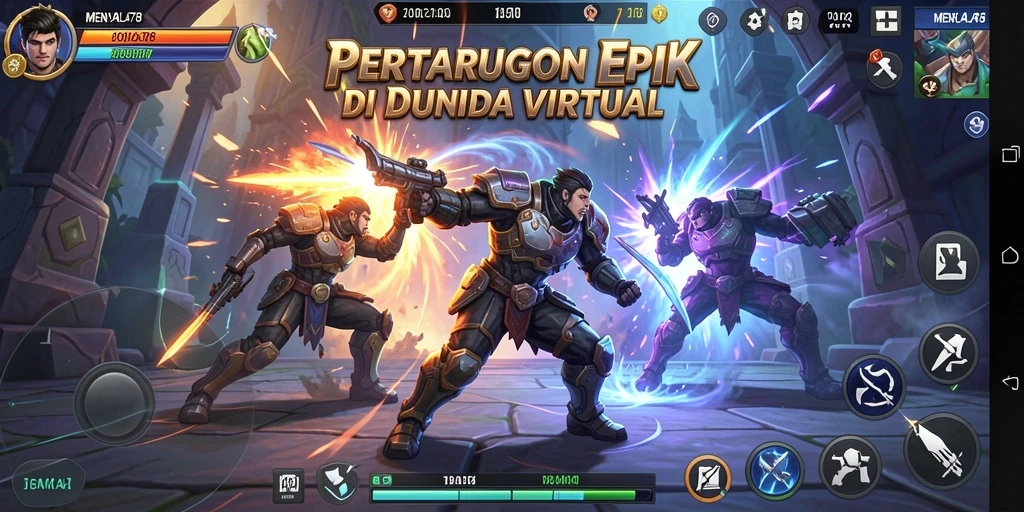 Screenshot MENYALA78 menampilkan pertarungan intens dan karakter yang kuat.