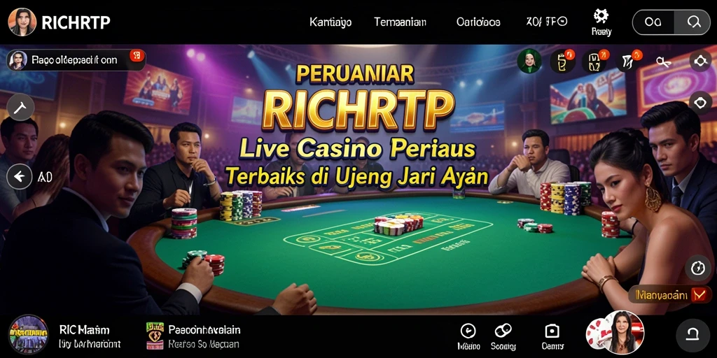 Tampilan gameplay RICHRTP dalam suasana Live Casino yang mendebarkan.