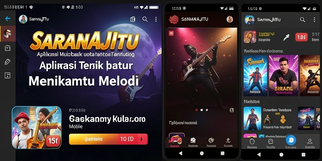 Screenshot gameplay SARANAJITU menampilkan antarmuka bermain musik yang interaktif.