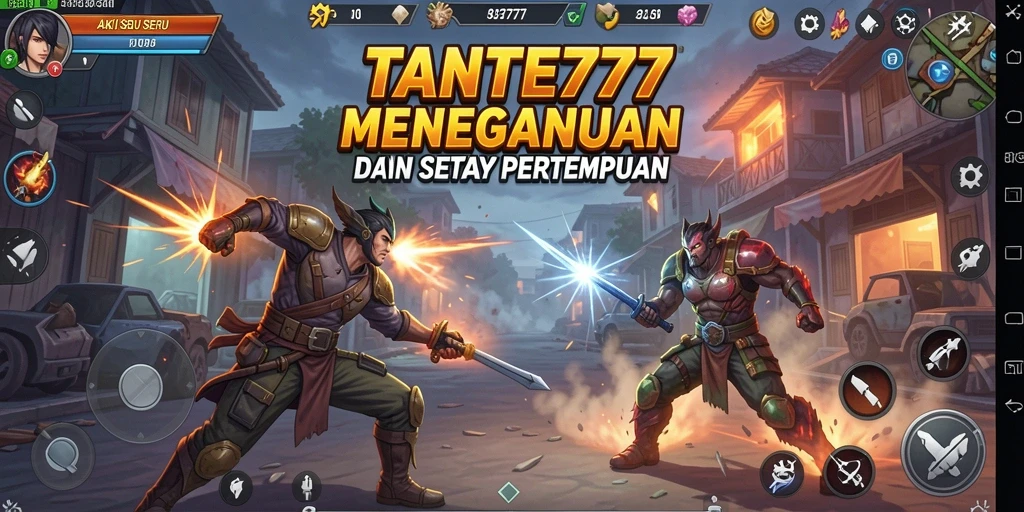 Screenshot TANTE777 menampilkan pertempuran aksi epik di dunia penuh tantangan.